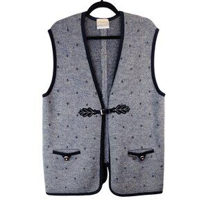 Vintage Stapf Womens Sweater Vest Size 14 New Wool Linen Blue Sportswear Tyrol